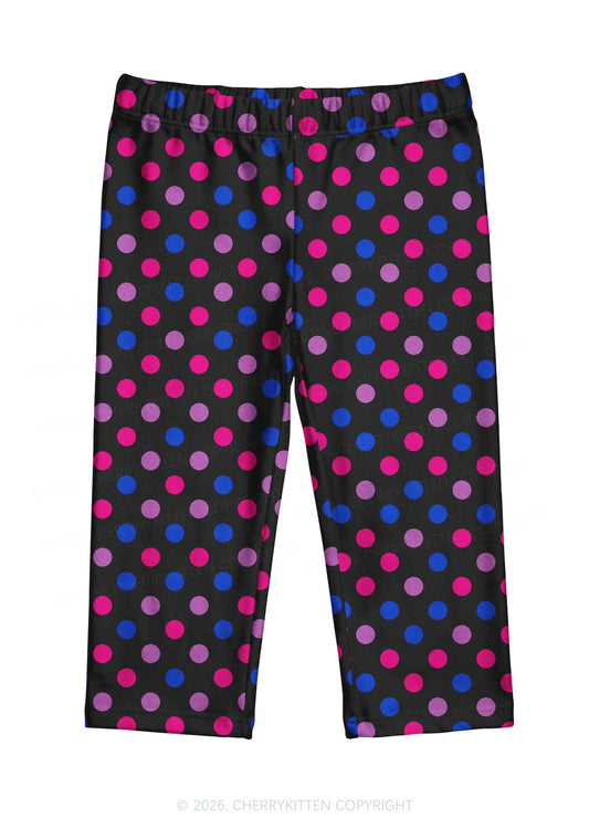 Bisexual Dots Y2K Print Capri Pants Cherrykitten