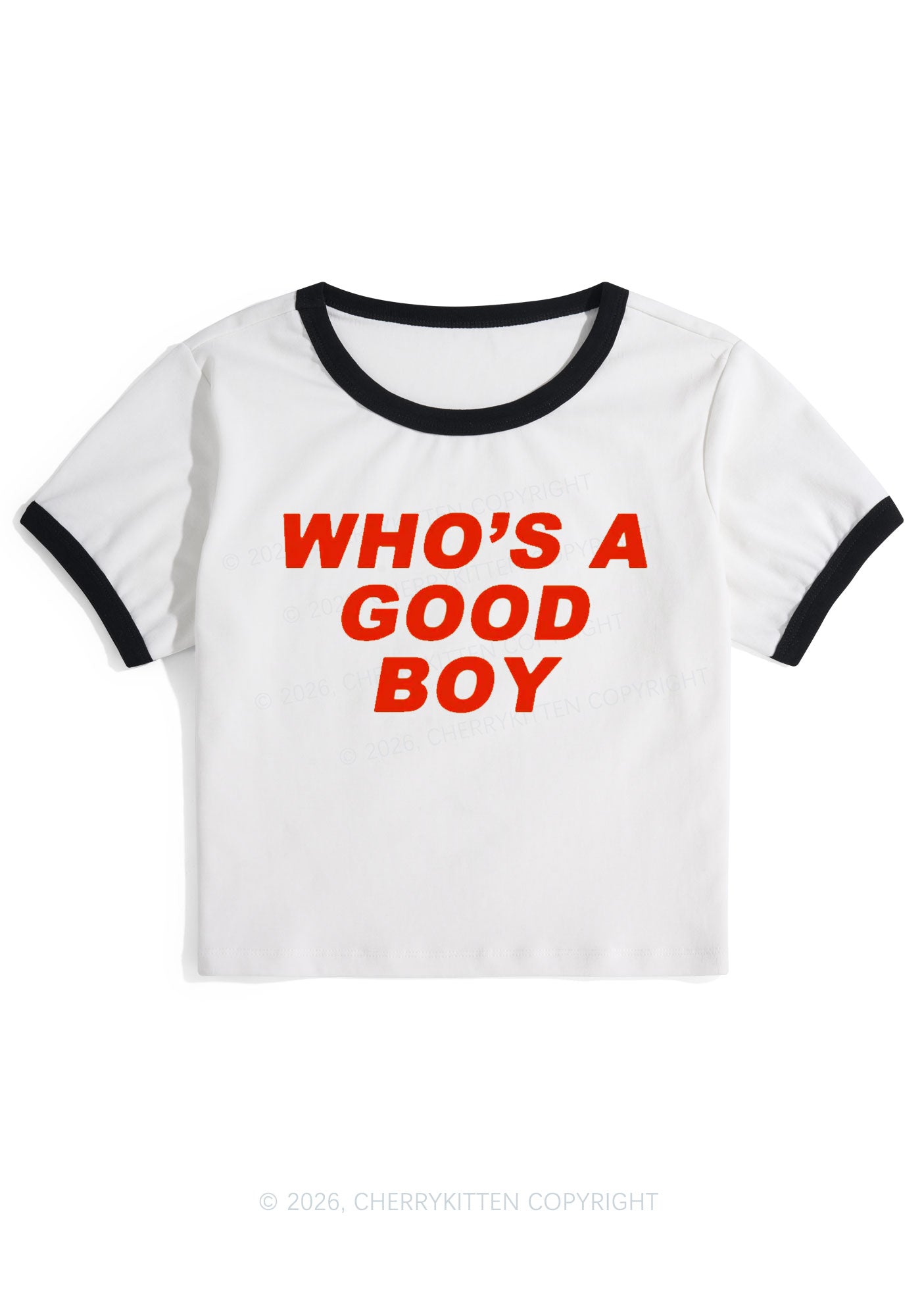 Whos A Good Boy Y2K Ringer Tee Cherrykitten