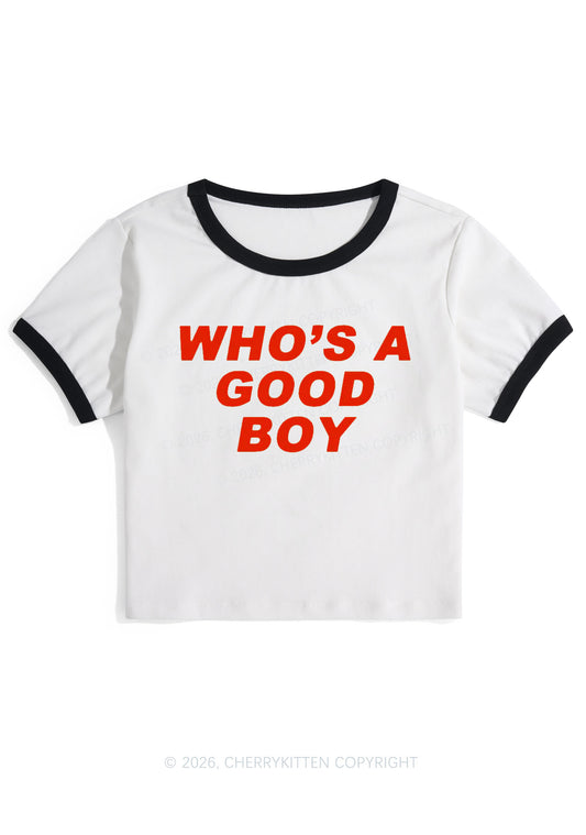 Whos A Good Boy Y2K Ringer Tee Cherrykitten