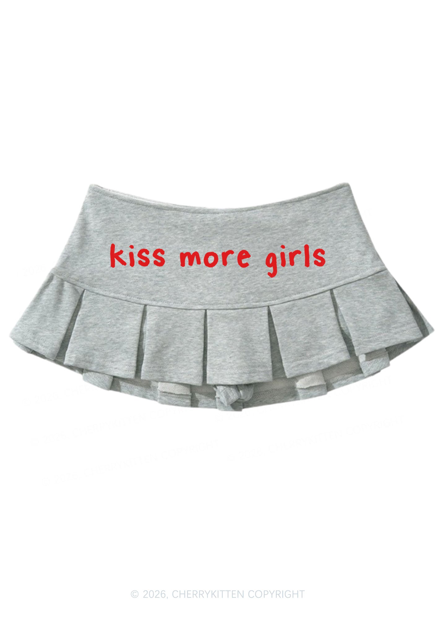 Kiss More Girls Pride Y2K Mini Pleated Skirts Cherrykitten