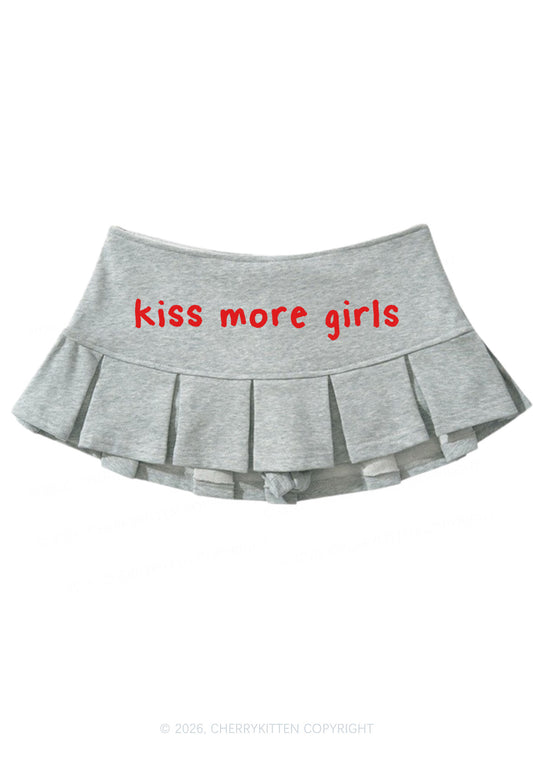 Kiss More Girls Pride Y2K Mini Pleated Skirts Cherrykitten