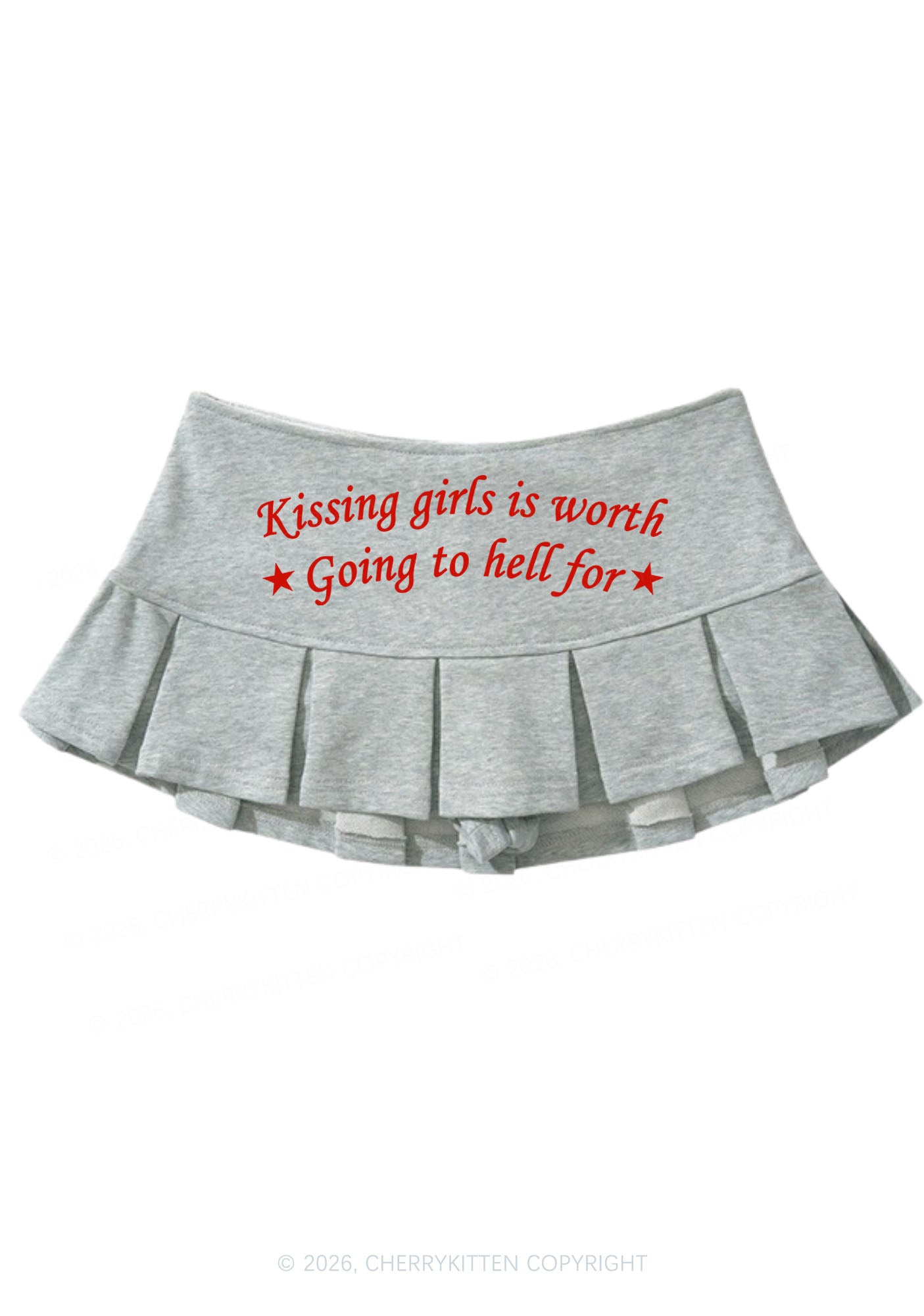 Kissing Girls Is Worth Pride Y2K Mini Pleated Skirts Cherrykitten