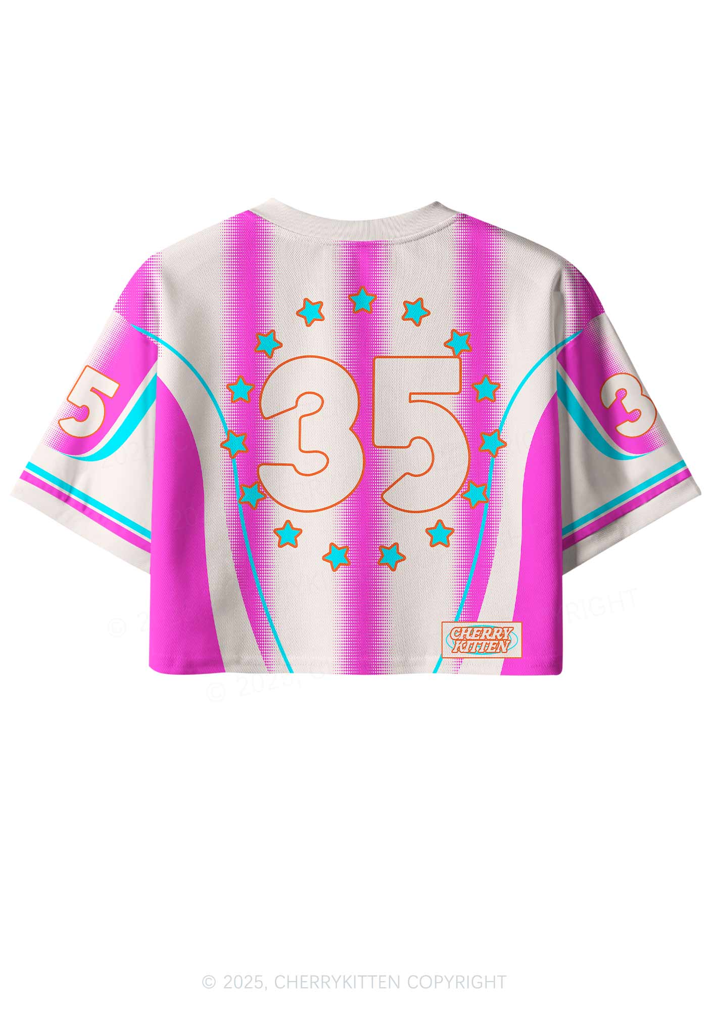 Custom Name Retro Pink Y2K Crop Sport Jersey Shirts Cherrykitten