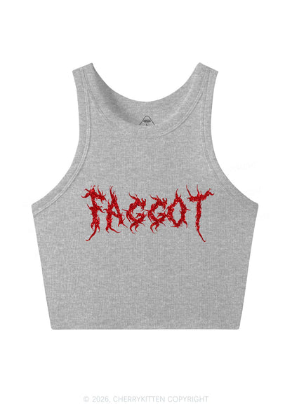 Glitter Punk Faggot Pride Y2K Crop Tank Top Cherrykitten