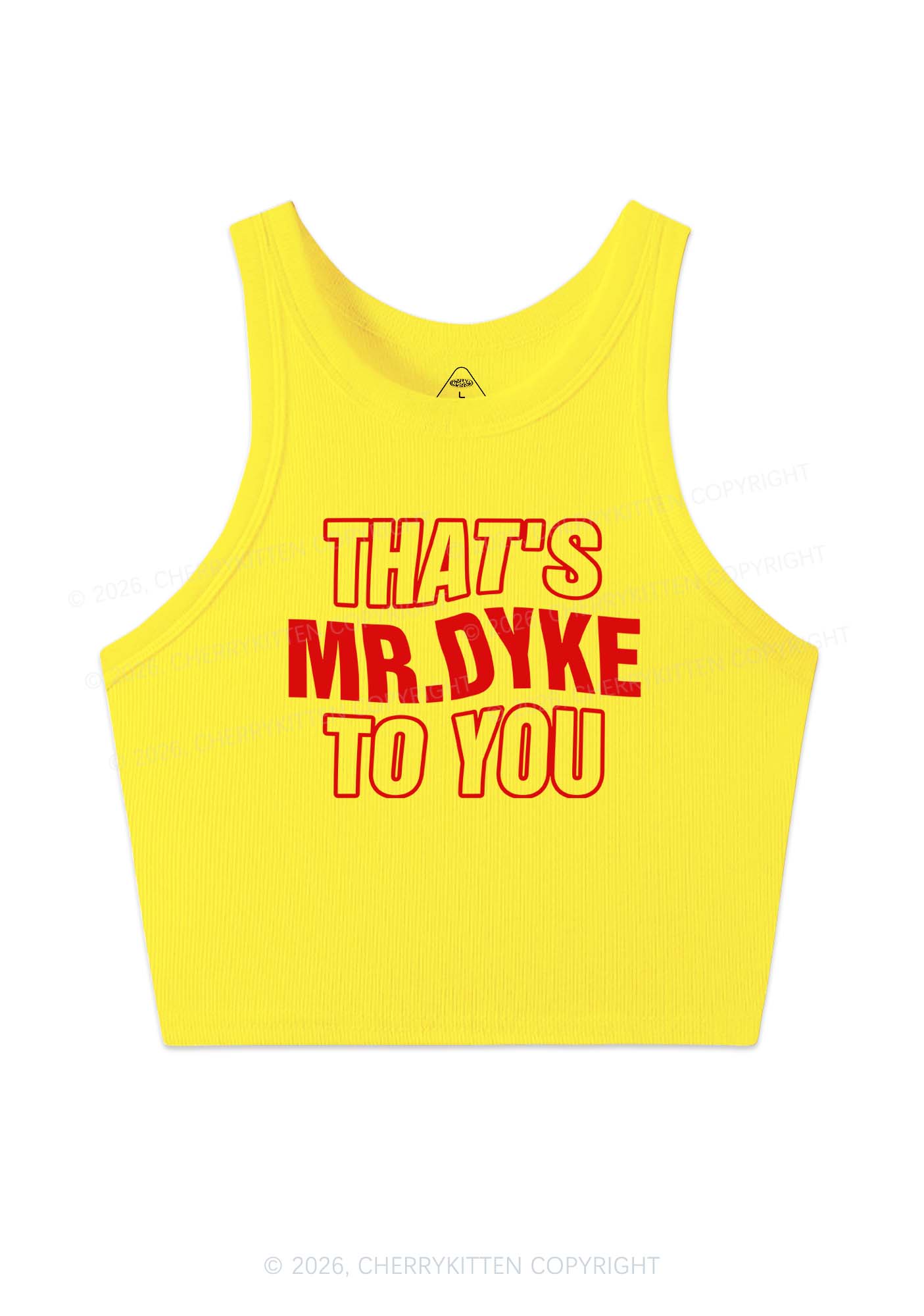 Thats Mr Dyke Pride Y2K Crop Tank Top Cherrykitten