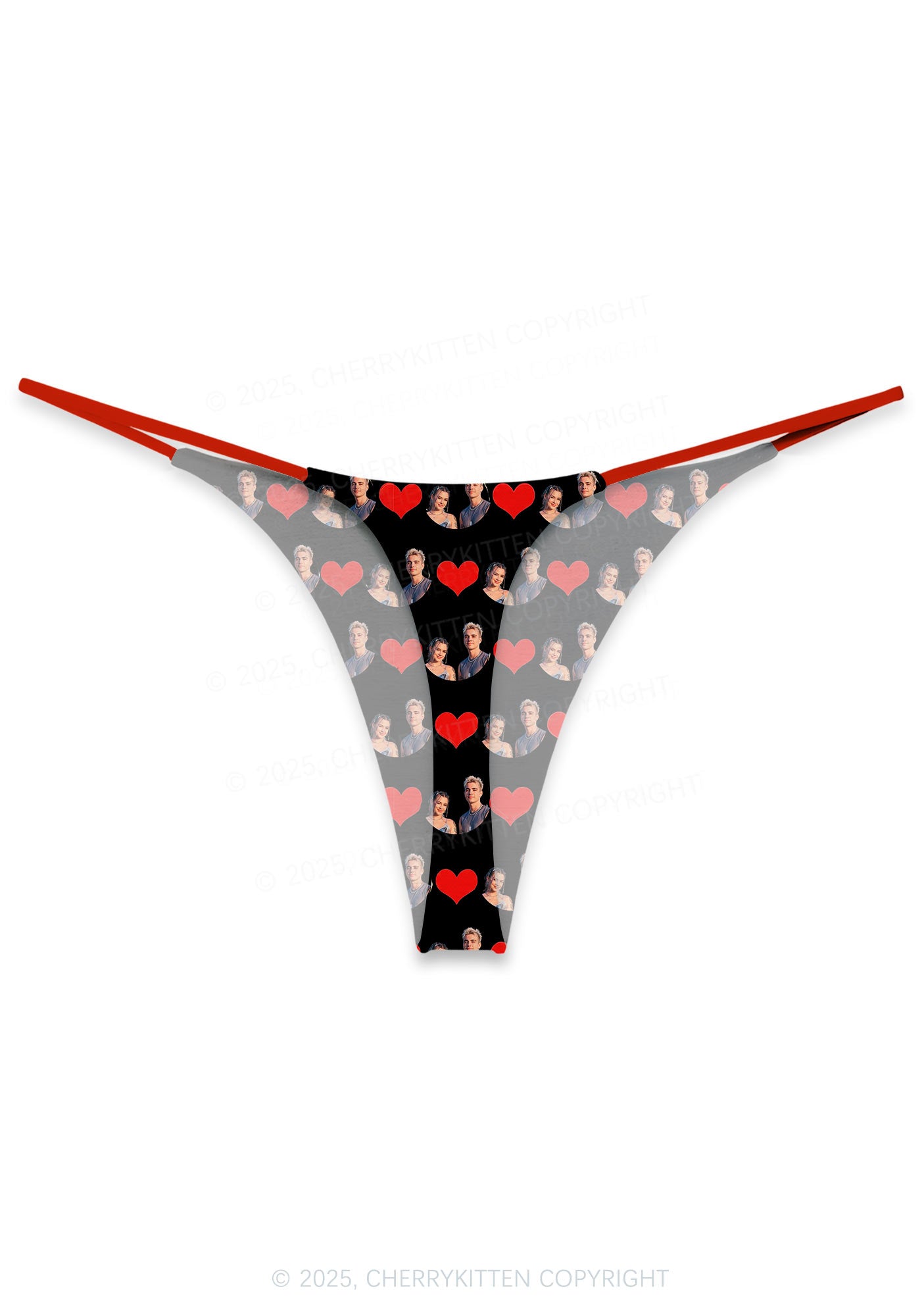 Custom Couple Photo Valentine's Day Y2K Print Couples Boxer Thong Set Cherrykitten