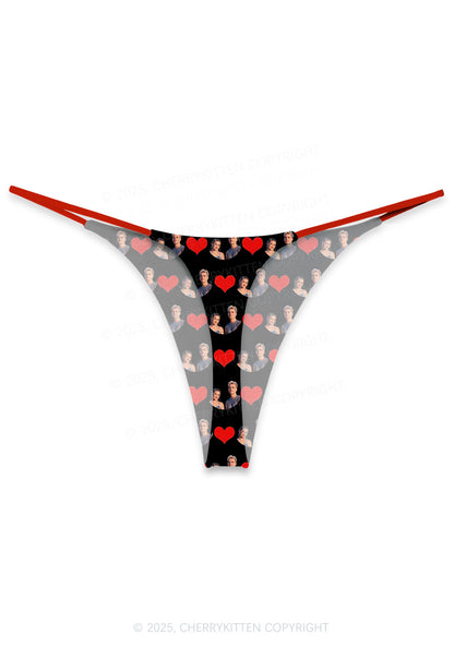 Custom Couple Photo Valentine's Day Y2K Print Couples Boxer Thong Set Cherrykitten