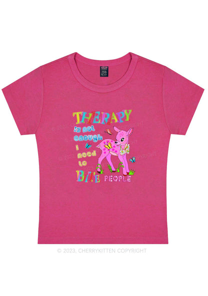 Curvy Therapy Is Not Enough Y2K Baby Tee Cherrykitten