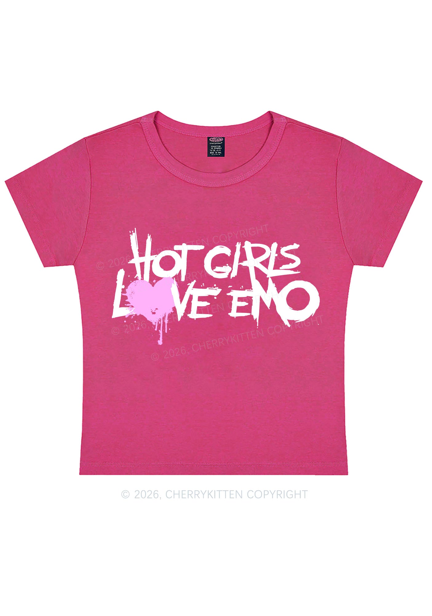 Hot Girls Love Emo Y2K Baby Tee Cherrykitten