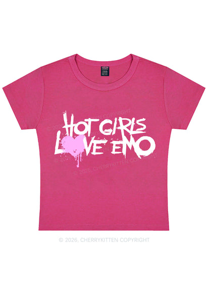 Hot Girls Love Emo Y2K Baby Tee Cherrykitten
