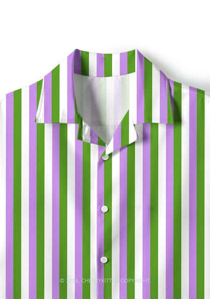 Genderqueer Flag Pride Y2K Print Shirt Cherrykitten