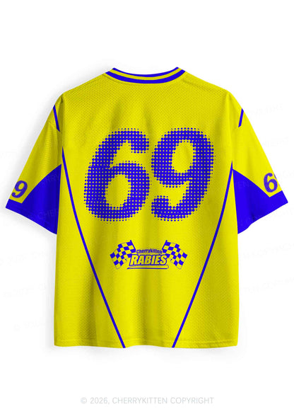 Yellow I Have Rabies Y2K Sport Jersey Shirts Cherrykitten