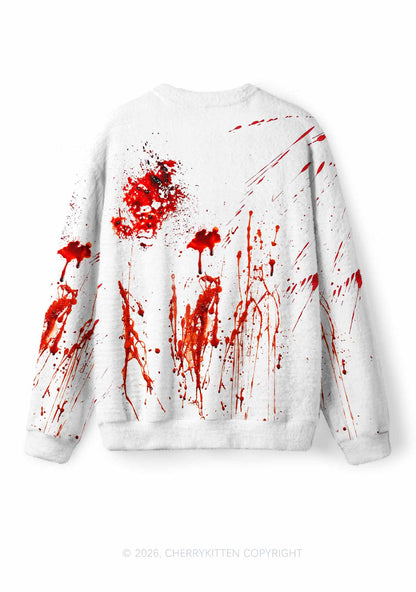 Halloween Bloody Stain Splatter Y2K Knit Sweatshirt Cherrykitten