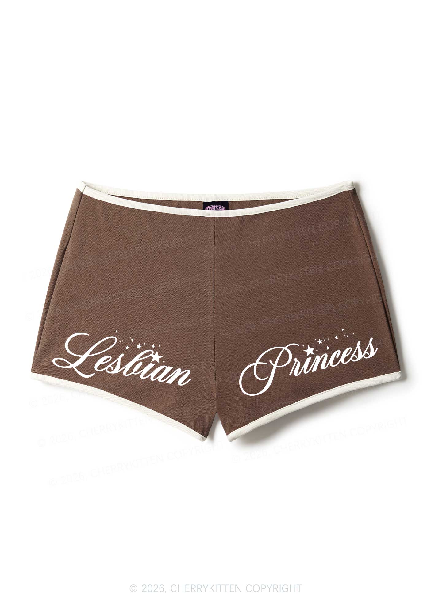Lesbian Princess Pride Y2K Booty Shorts Cherrykitten