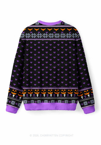 Halloween The Lovers Y2K Christmas Knit Sweatshirt Cherrykitten