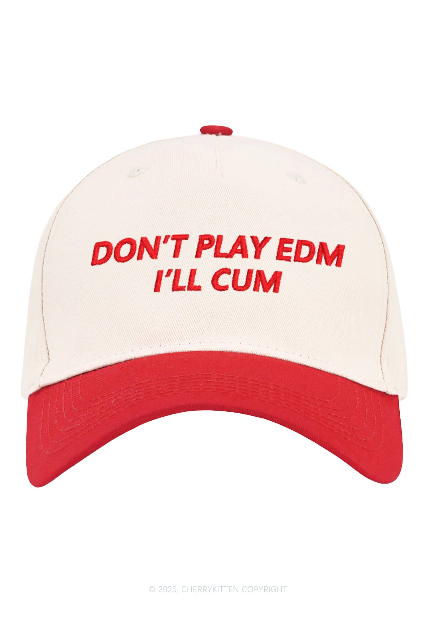 Embroidered Dont Play EDM Y2K Color Block Baseball Cap Cherrykitten