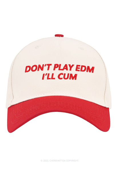 Embroidered Dont Play EDM Y2K Color Block Baseball Cap Cherrykitten