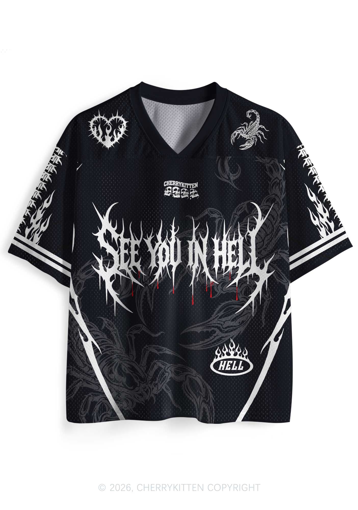 See You In Hell Y2K Sport Jersey Shirts Cherrykitten