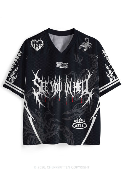 See You In Hell Y2K Sport Jersey Shirts Cherrykitten