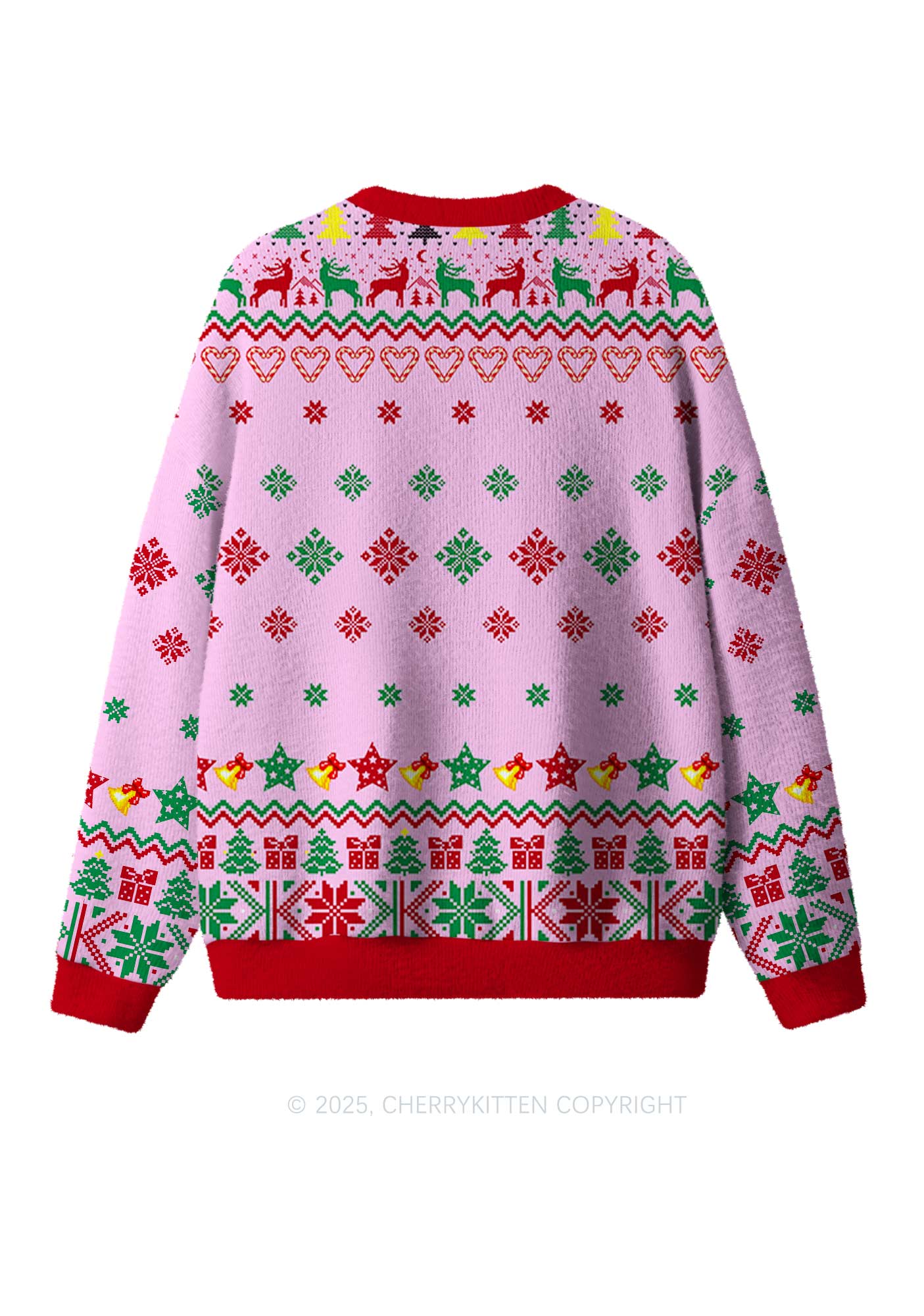 Cats Gift Y2K Christmas Knit Sweatshirt Cherrykitten
