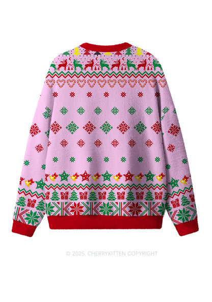 Cats Gift Y2K Christmas Knit Sweatshirt Cherrykitten