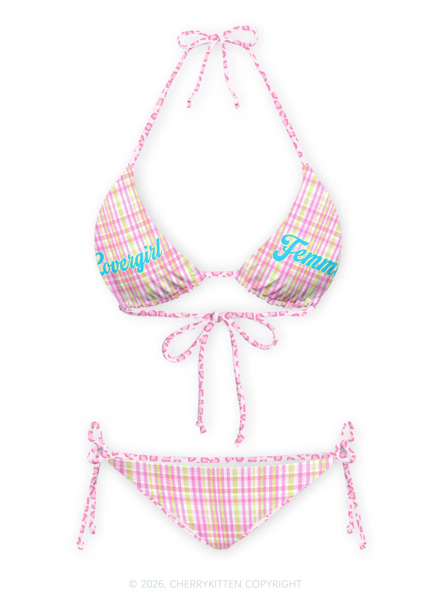 Lovergirl Femme Pride Y2K Print Bikini Set Cherrykitten