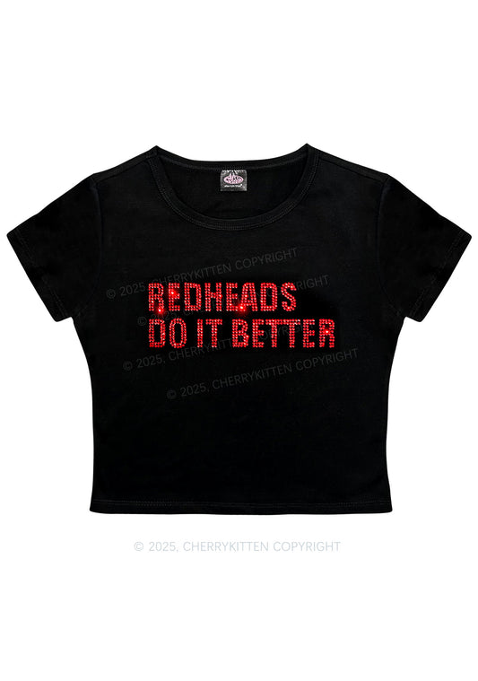 Rhinestone Redheads Do It Better Y2K Baby Tee Cherrykitten