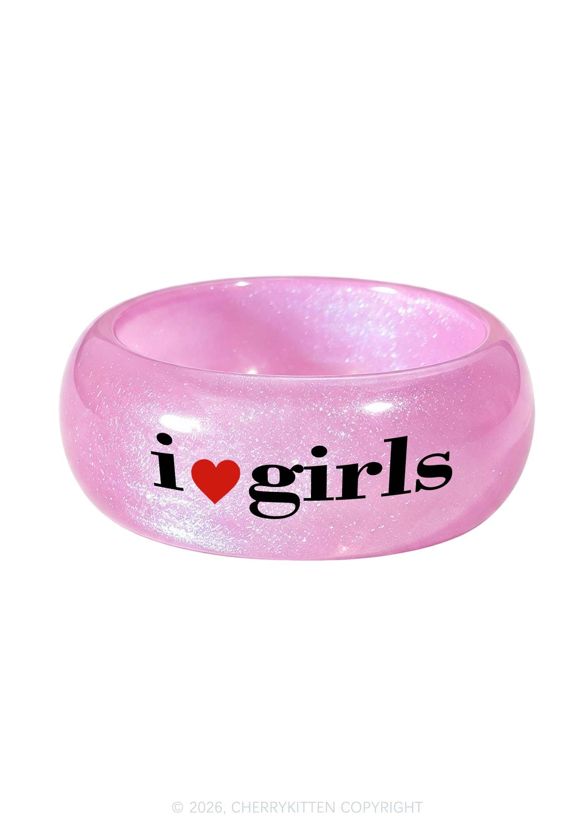 I Love Girls Pride Y2K Cuff Bangle Cherrykitten