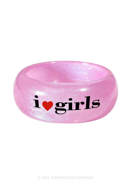 I Love Girls Pride Y2K Cuff Bangle Cherrykitten