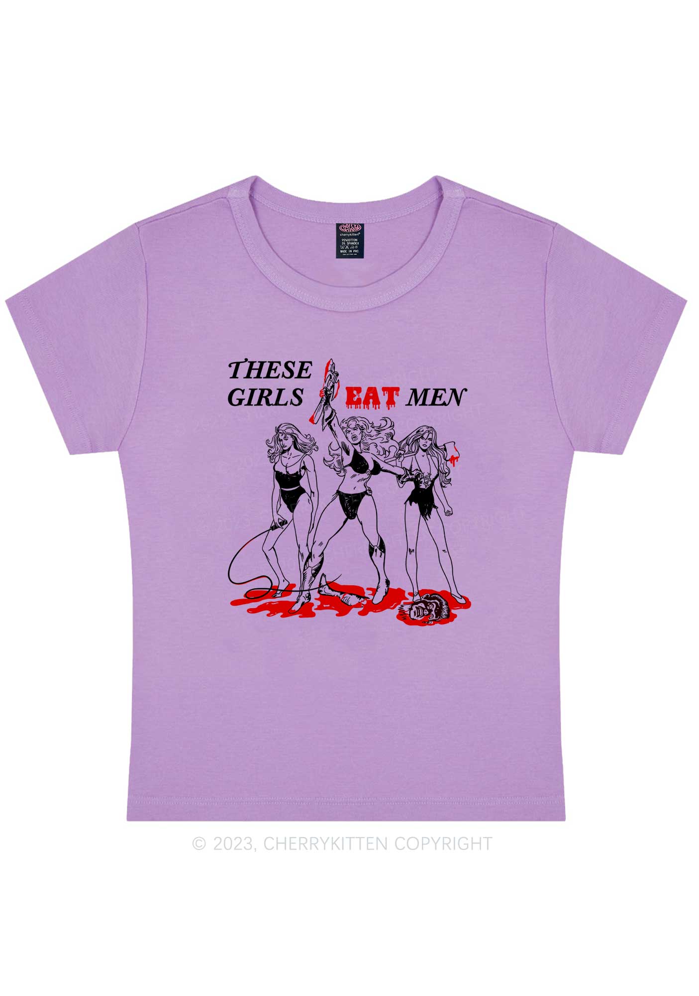 These Girls Eat Men Y2K Baby Tee Cherrykitten