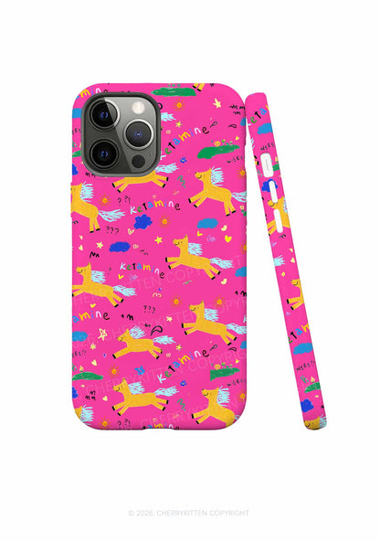 Orange Pony On Hot Pink Y2K Phone Case Cherrykitten