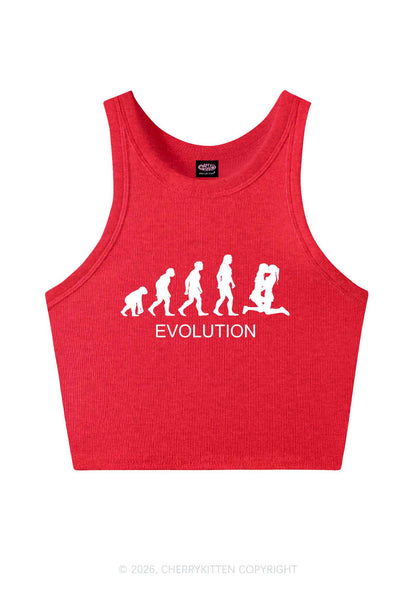 Lesbian Evolution Pride Y2K Crop Tank Top Cherrykitten
