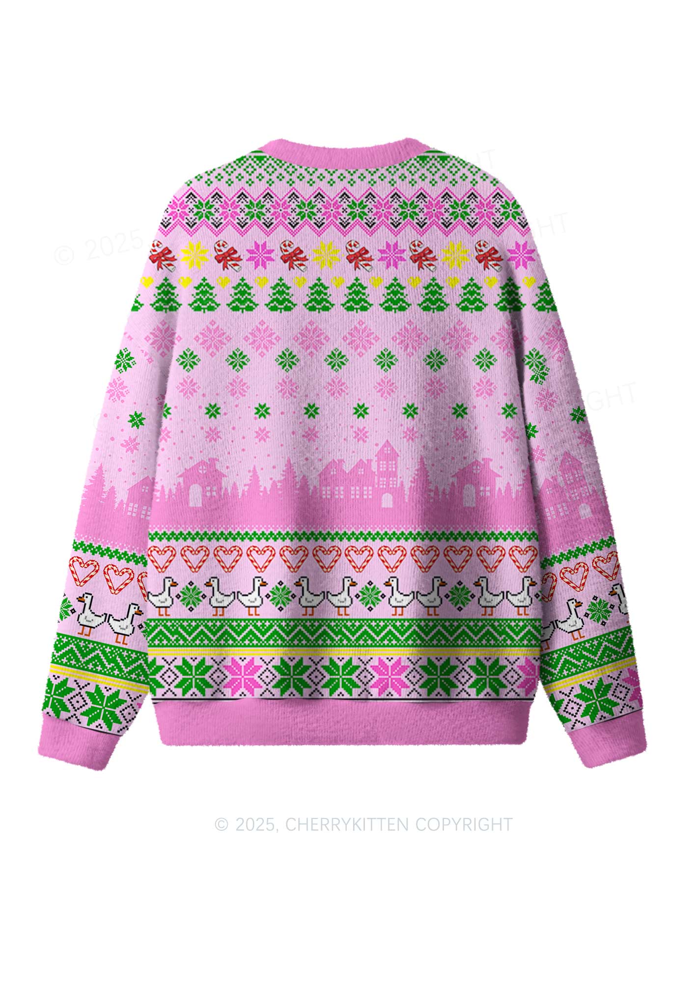 Christmas Ducks Y2K Christmas Knit Sweatshirt Cherrykitten