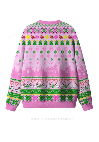 Christmas Ducks Y2K Christmas Knit Sweatshirt Cherrykitten