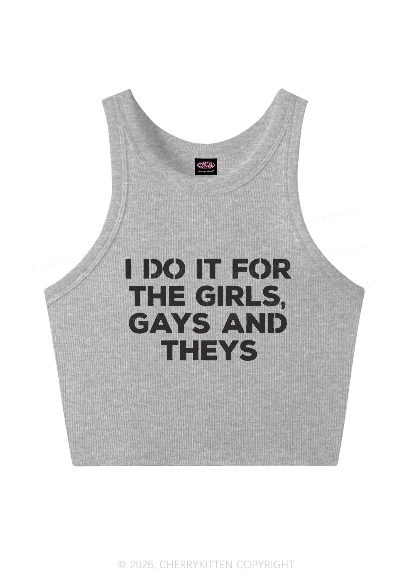 Girls Gays Theys Pride Y2K Crop Tank Top Cherrykitten