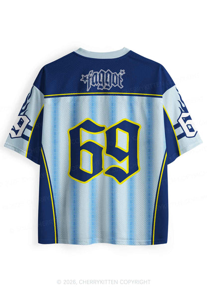 Blue Stripes Faggot Pride Y2K Sport Jersey Shirts Cherrykitten