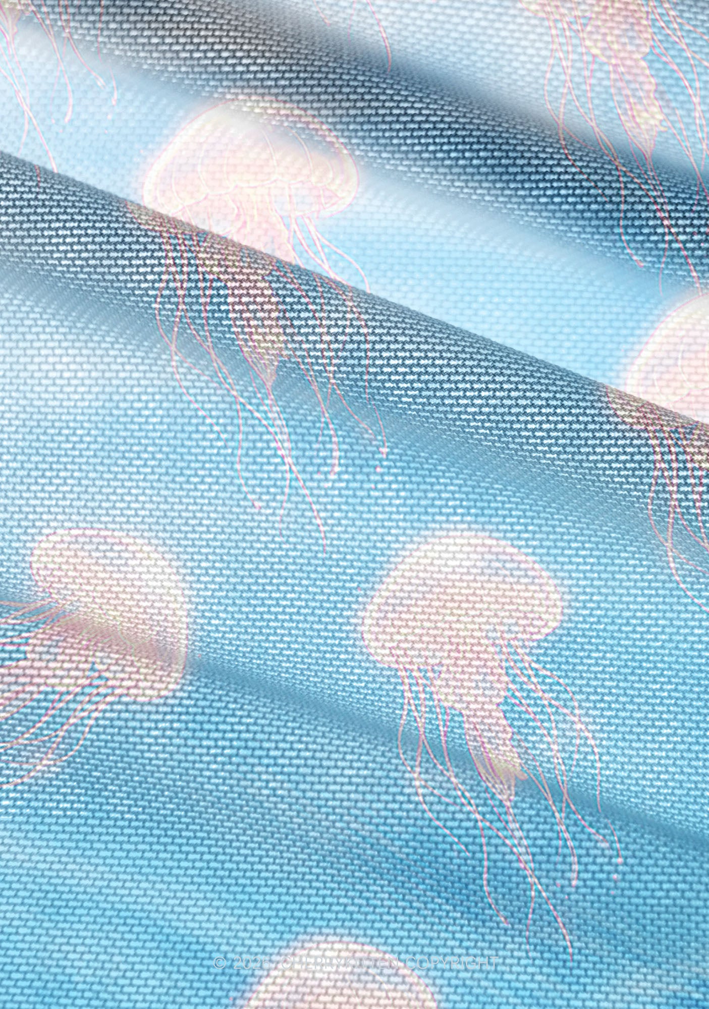 Pink Jellyfish Underwater Y2K Mesh Ruched? Waist??V Neck?Top Cherrykitten