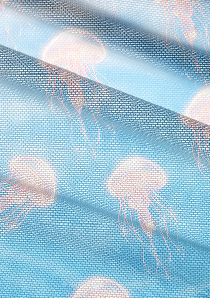 Pink Jellyfish Underwater Y2K Mesh Ruched? Waist??V Neck?Top Cherrykitten