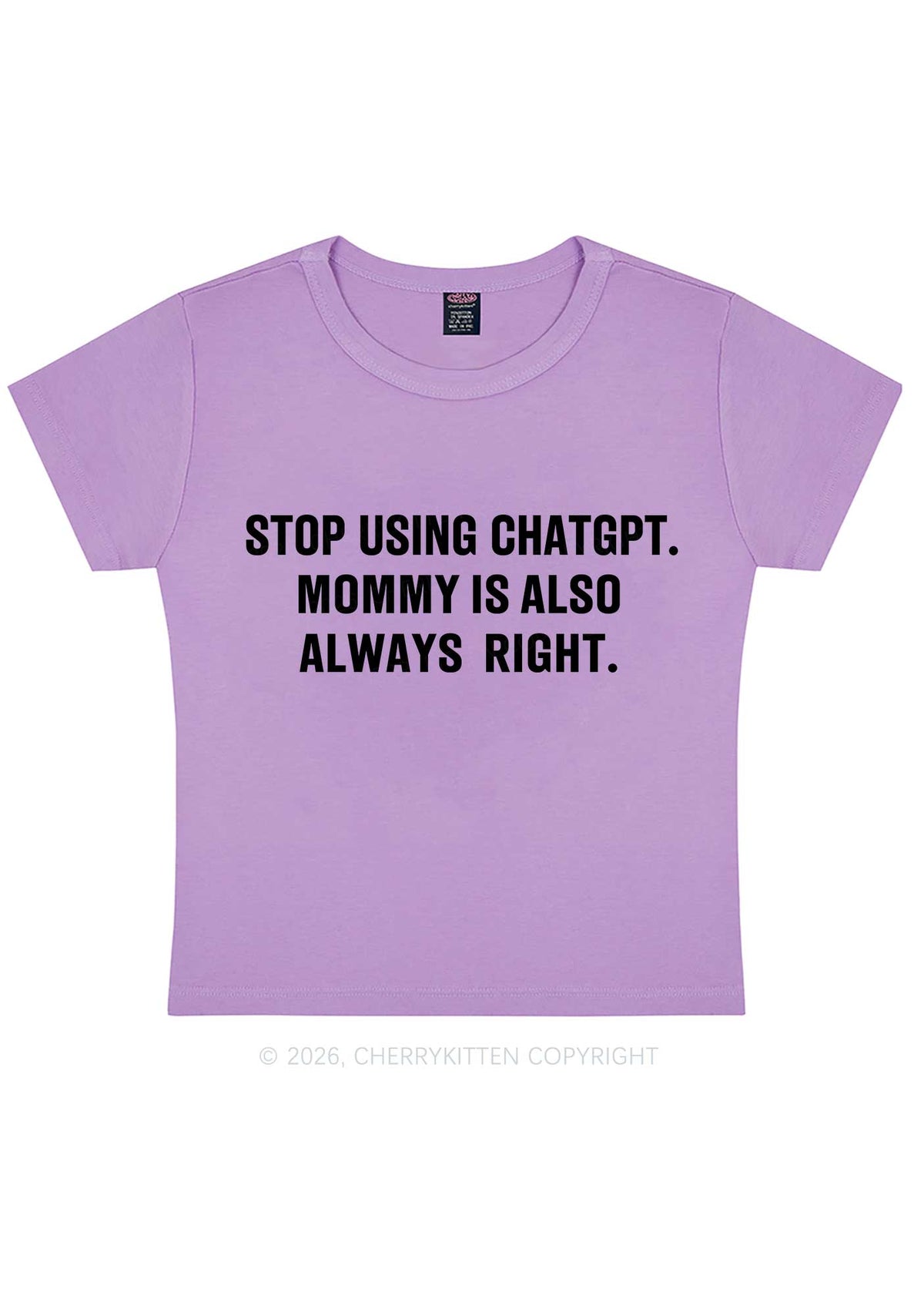 Mommy Also Always Right Y2K Baby Tee Cherrykitten