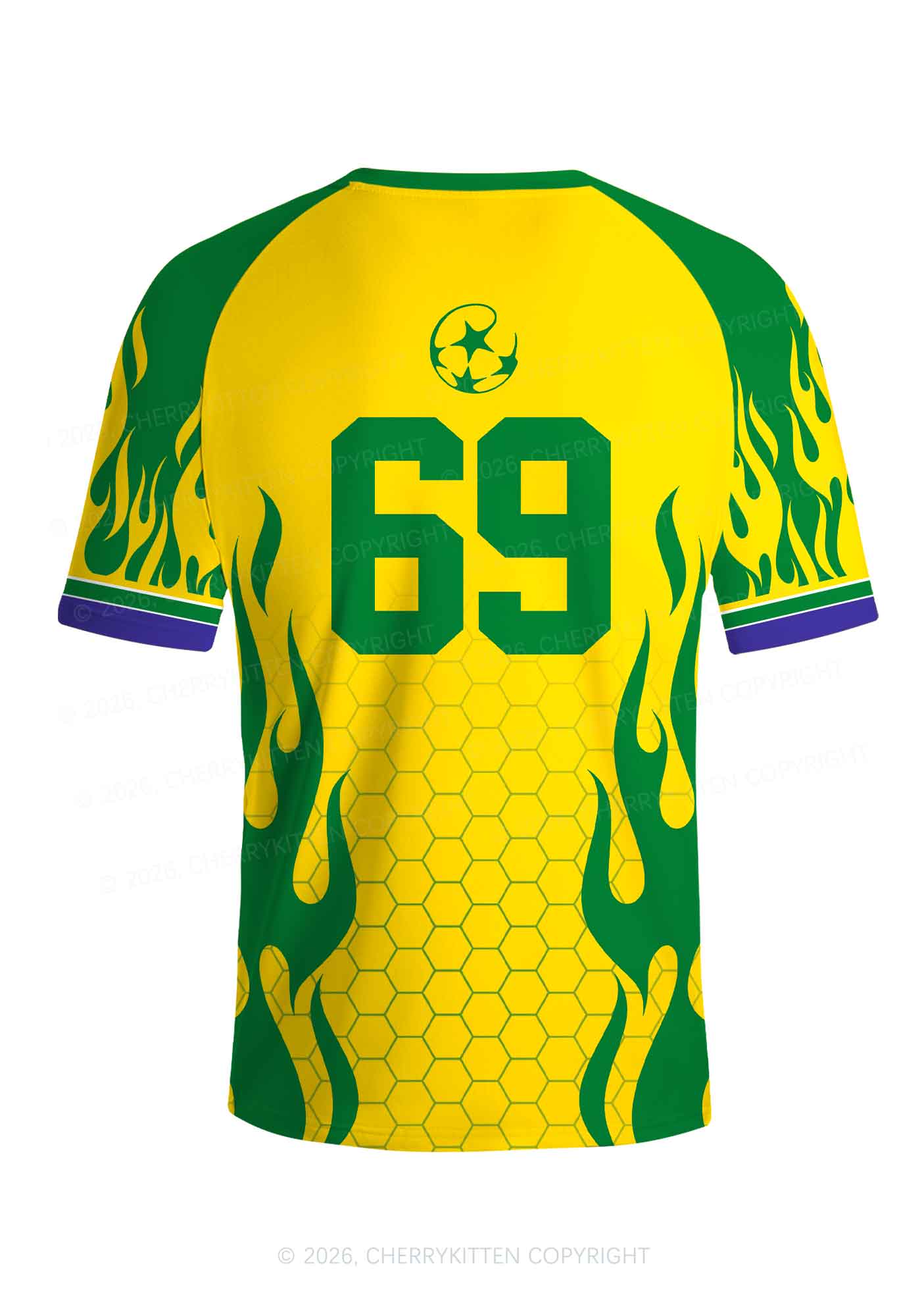 Custom Yellow Green Flame Y2K Football Jersey Shirts Cherrykitten