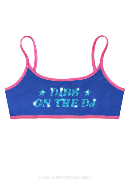 Rhinestone Dibs On The Dj Y2K Super Crop Cami Cherrykitten
