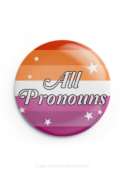 All Pronouns Lesbian Pride 1Pc Y2K Pin Badge Cherrykitten