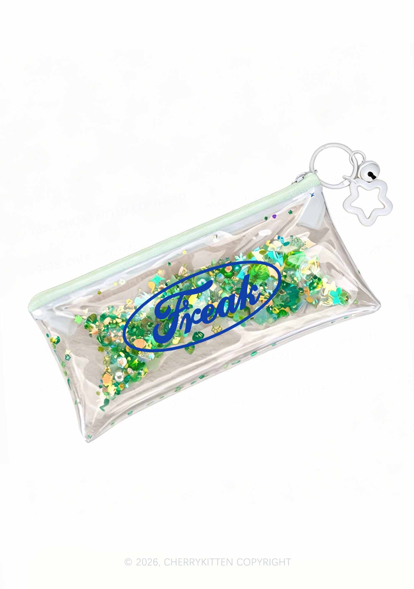 Oval Freak Y2K Quicksand Transparent Pencil Pouch Cherrykitten