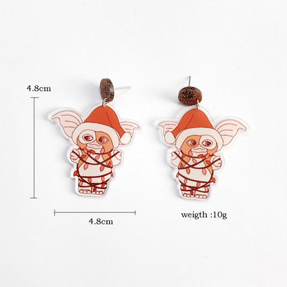 Retro Christmas Elf Deer Y2K Santa Earrings Cherrykitten