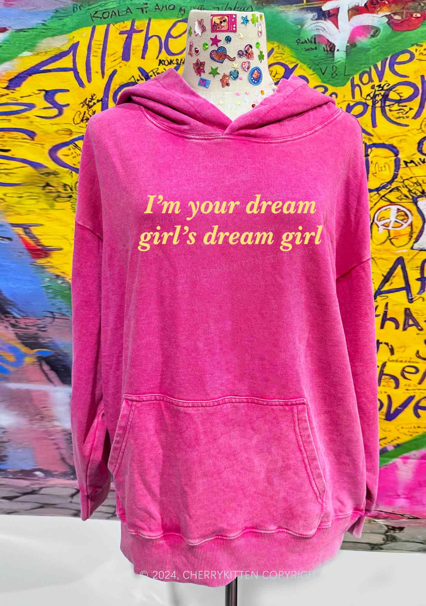 Dream Girl Y2K Washed Hoodie Cherrykitten