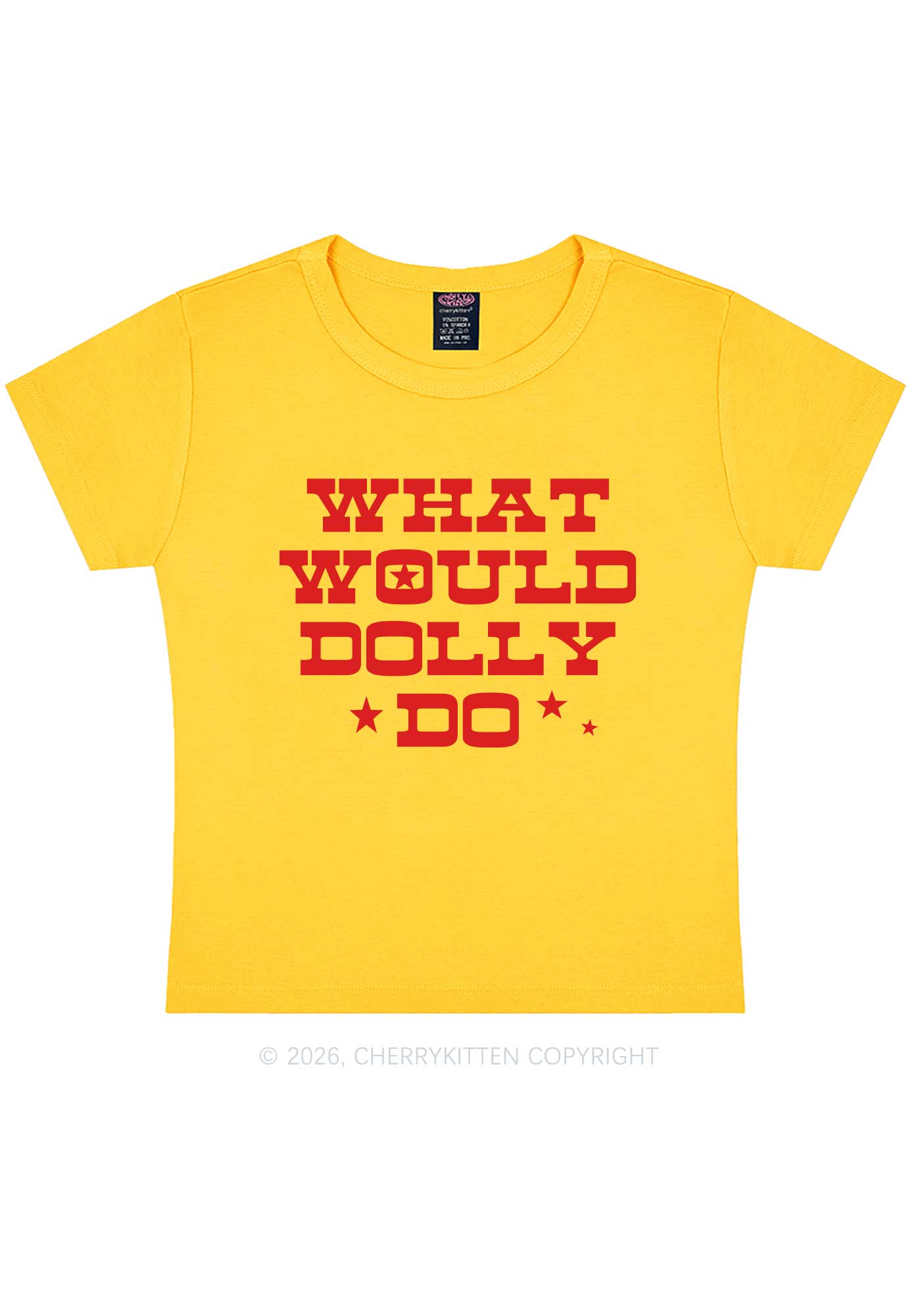 What Would Doll Do Y2K Baby Tee Cherrykitten