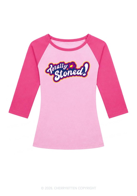 Totally Stoned Y2K Raglan Sleeve Crop Top Cherrykitten
