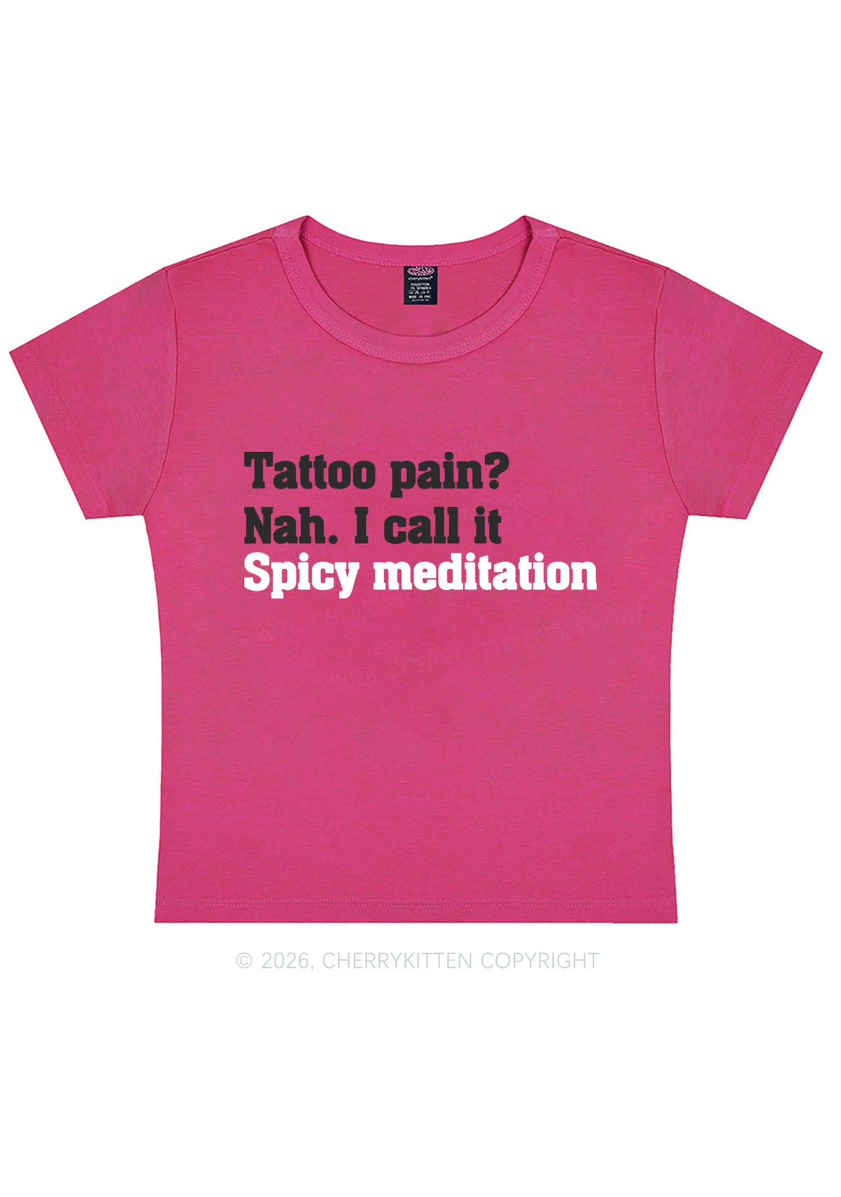 Tattoo Pain Spicy Meditation Y2K Baby Tee Cherrykitten
