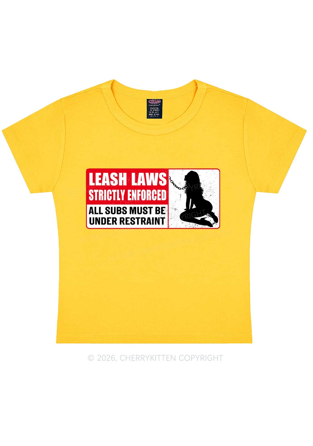 Leash Laws Strictly Enforced Y2K Baby Tee Cherrykitten