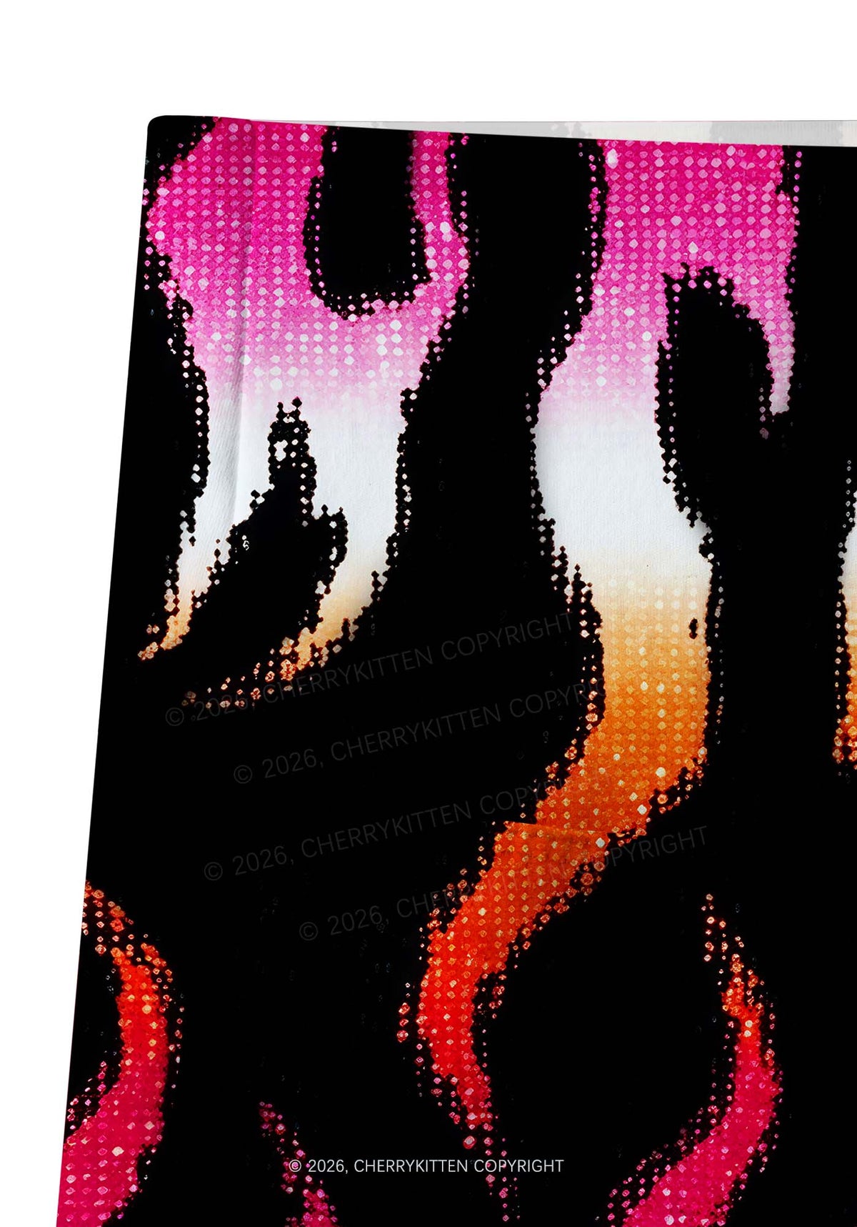 Lesbian Flame Pride Y2K Print Gym Shorts Cherrykitten